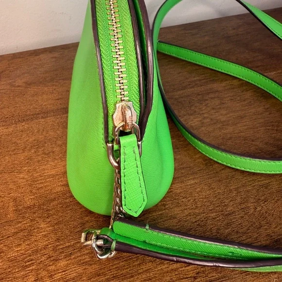 Authenticated Kate Spade New York Bright Green Dome Crossbody Bag - Picture 3 of 10